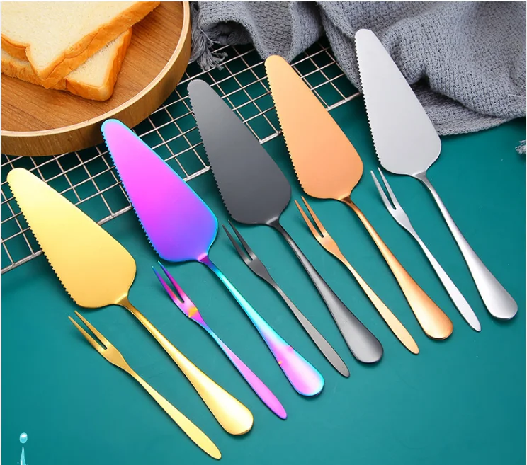 

Stainless Steel Fork Cake Spatula Knife and Fork Cheese Pizza Spatula Kitchen Baking Tools