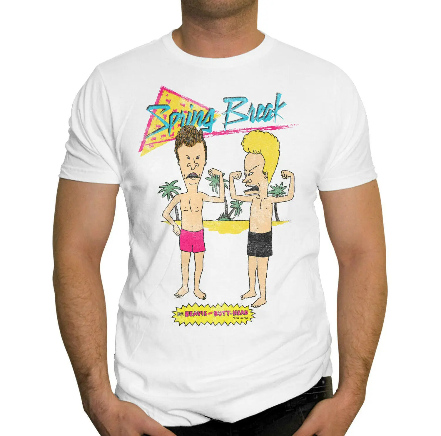 Beavis и Butthead Весенняя рубашка для отдыха Классическая MTV 90s с героями мультфильмов