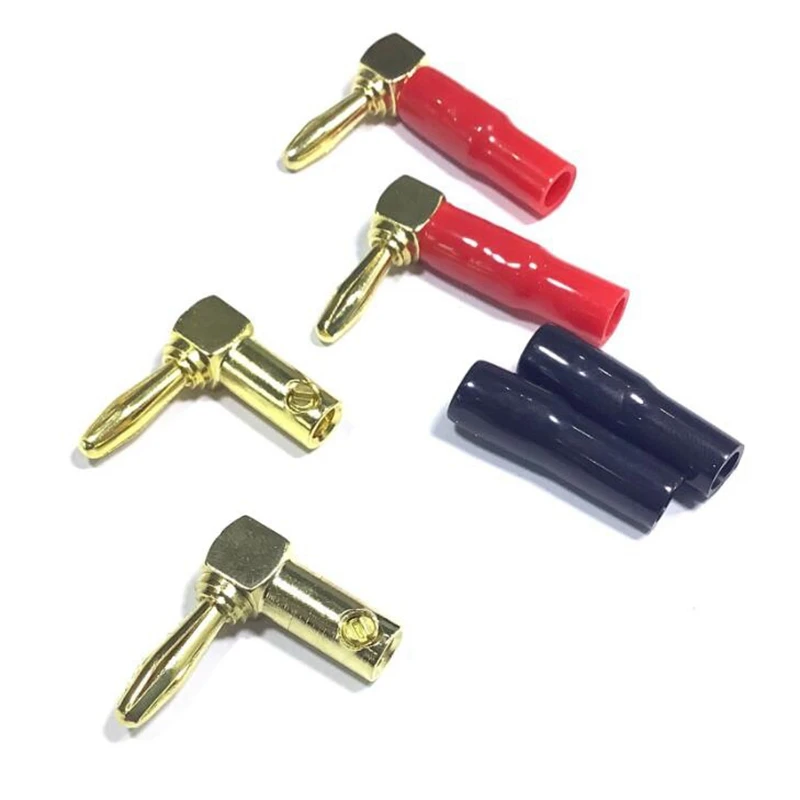 8 шт. 4 мм L разъем типа банан красный + черный 90 градусов усилитель колонка