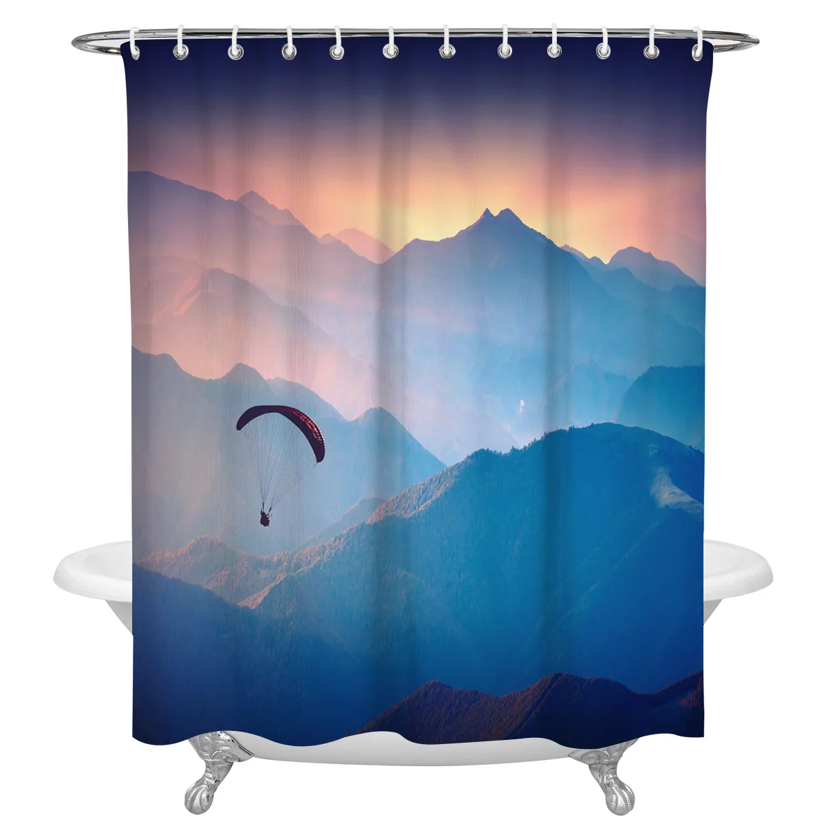 

Шторка для душа Paraglider Sunrise Valley, водонепроницаемая Рождественская занавеска для украшения дома и ванной комнаты