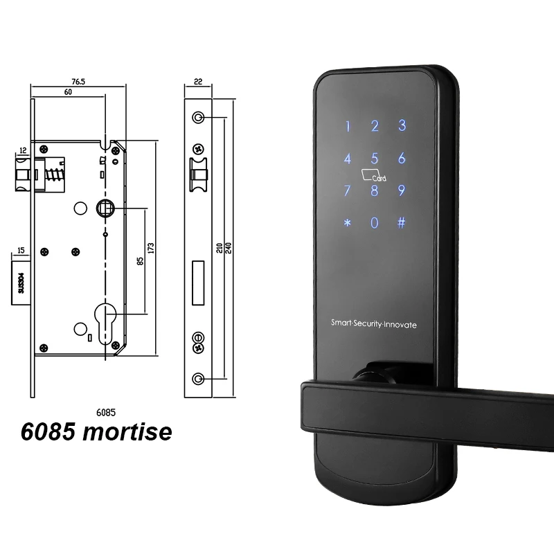 TTlock Bluetooth WiFi умный электронный дверной замок с клавиатурой умный дверной замок для дома Airbnb дом квартира с приложением пульт дистанционного управления - Цвет: 6085