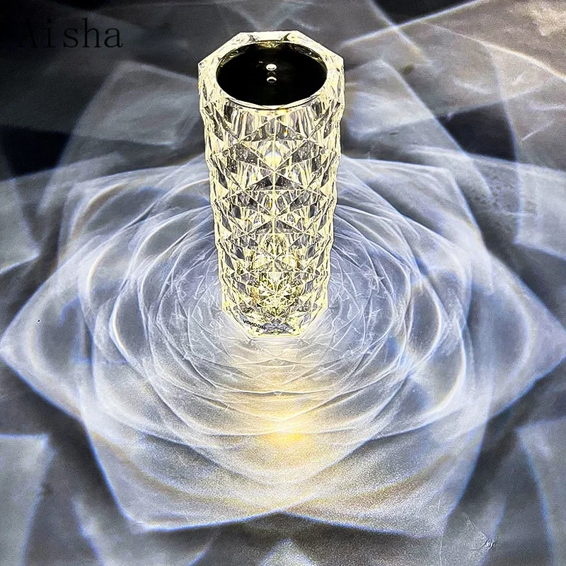 

Испанская Хрустальная настольная лампа, прикроватная лампа для спальни, гостиной, столовой, сенсорная атмосферная декоративная лампа с алм...