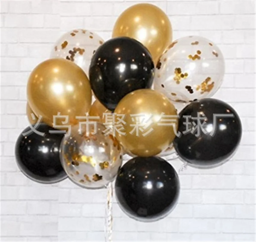 

110Pcs Black Gold Set Colorful Metallic Balloons Birthday Party Wedding Decoration Anniversary Globals Baby Shower Mother's Day