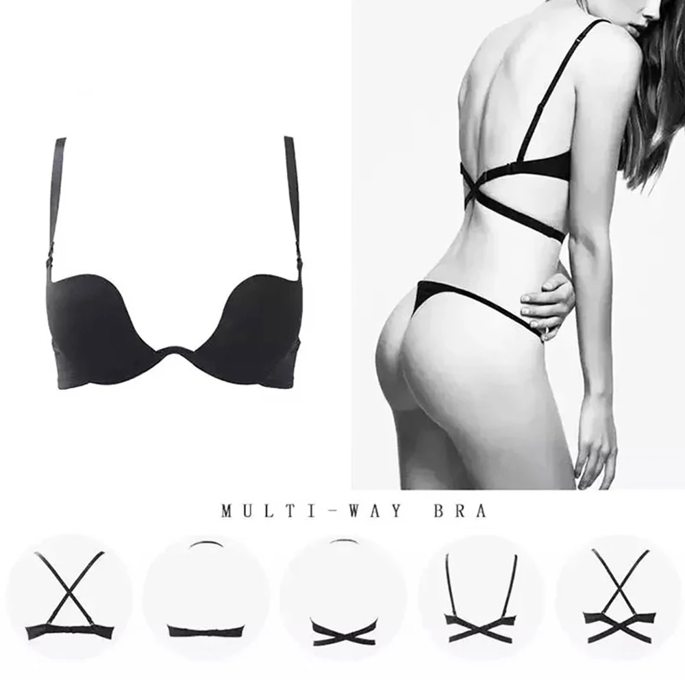 Бюстгальтер женский с чашками пуш-ап и глубоким V-образным вырезом | Женская