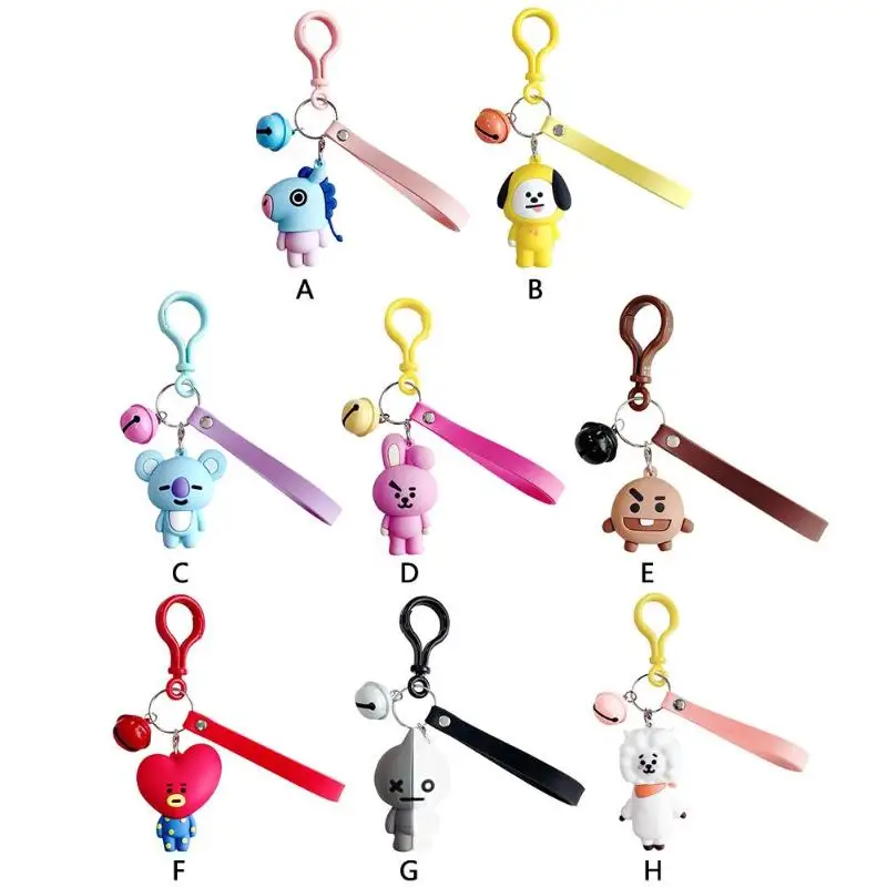 Милый корейский женский и мужской брелок с мультяшным персонажем брелоки сумки