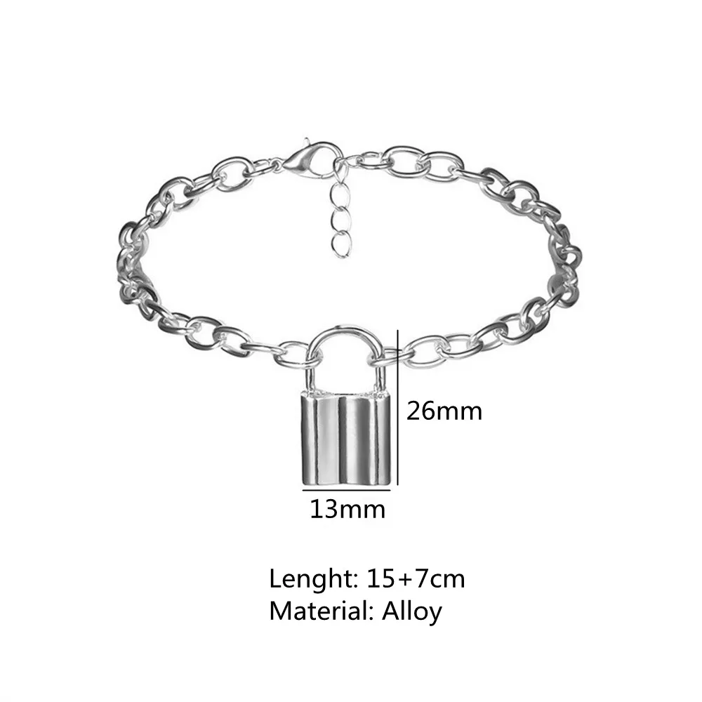Хип-хоп висячий замок подвеска браслет для женщин мужчин ювелирные изделия цепи