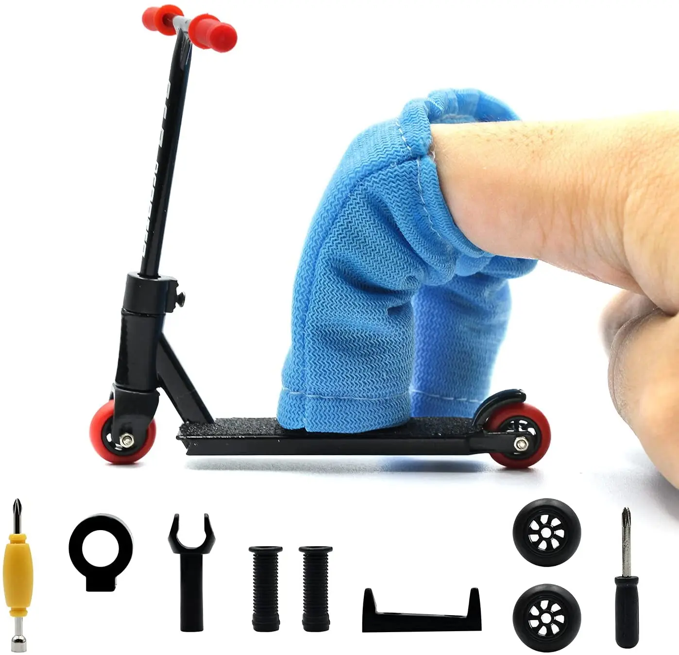 

Finger Scooters Mini Skateboards Toys with Pants Metal Alloy Finger Scooter Mini Skateboards for Fingers Interactive Finger Toys