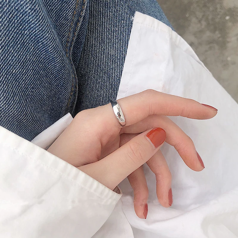Простое модное геометрическое кольцо для женщин женское с изменяемым размером и