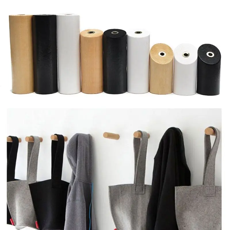 Натуральное дерево пальто крюк стеной крепление Entryway вешалка для шляп шарф