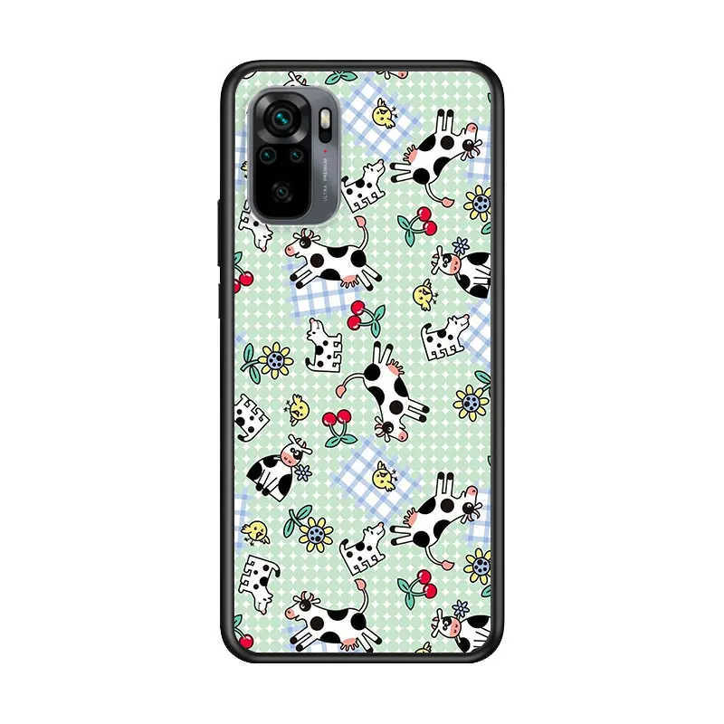 

Animal Cow pattern for Xiaomi Redmi Note 10 10S 9 9T 9S 9Pro Max 8T 8Pro 8 7 6 5 Pro 5A 4X 4 Soft Black Phone Case