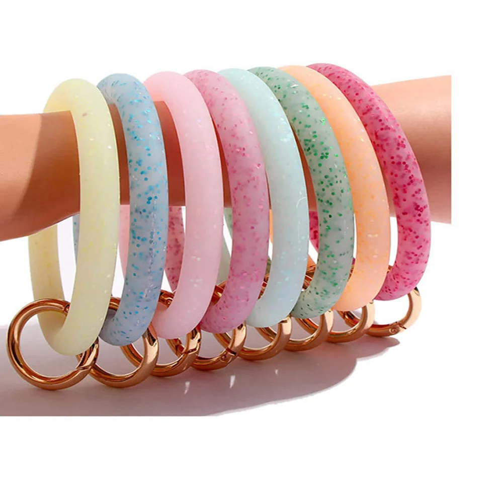 Просто Почувствуйте новый блестящий силиконовый ремешок Модный Круглый на