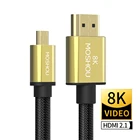 Микро-HDMI совместимый кабель 2,1 3D 8k 1080P Высокоскоростной Кабель-адаптер для камеры GoPro Hero 7 6 5 Sony A6000 Nikon Canon