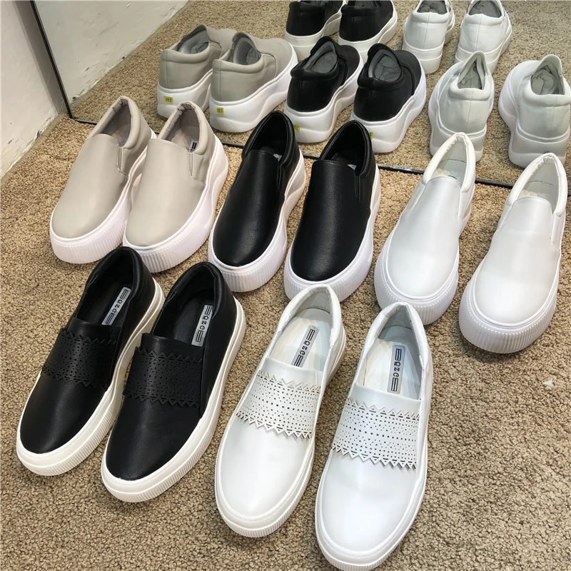 Новинка весны 2020 лоферы на толстой подошве повседневные туфли плоской с ручной