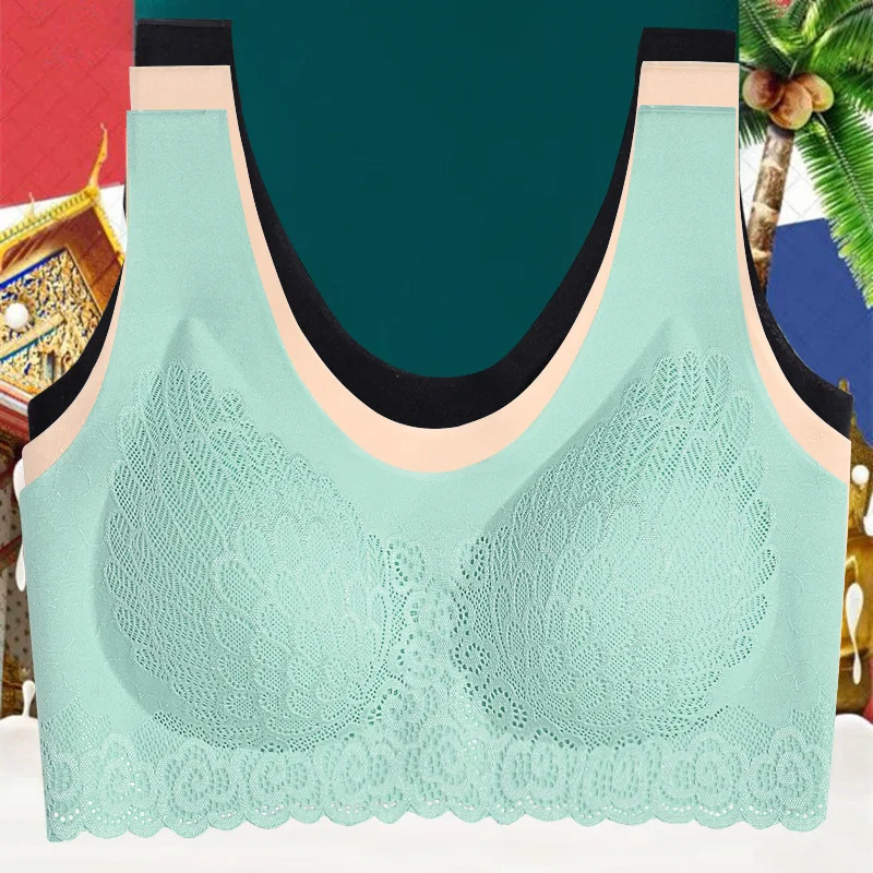 Латексное нижнее белье женский бюстгальтер бесшовный без оправы спортивный