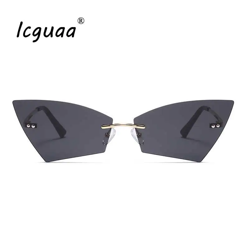 

Irregular Blade Frameless Sunglasses Women Metal Steampunk Frameless Small Square Sunglasses Oculos Feminino