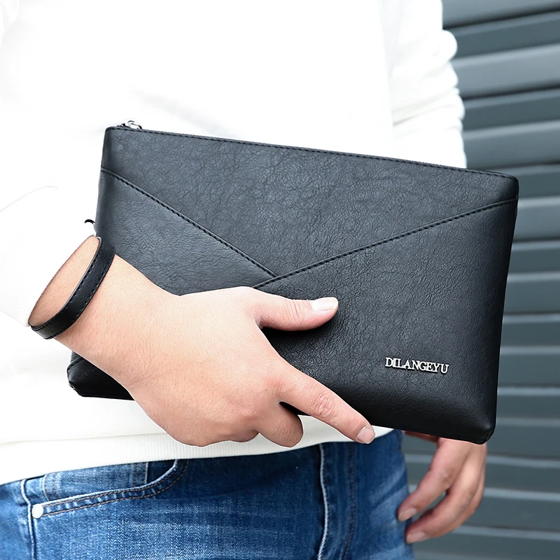 

Mens Wallet Leather Clutch Purses Male Casual Men's Clutch Bag Envelop Purse for Men Credit Card Holder Passport Money Handy Bag
