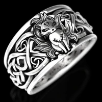 hot sale simple retro mythical nine tailed fox woven pattern ring for women fashion jewelry engagement animal ring hot sale
