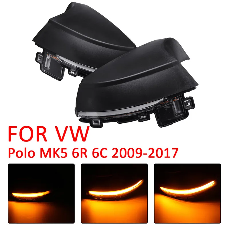 1 пара светодиодный Динамический указатель поворота для VW POLO MK5 6R 6C 2009- автомобильное боковое крыло зеркало заднего вида мерцающий индикатор