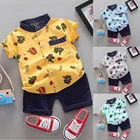 Женская одежда 2020, Детская летняя одежда для мальчиков, футболка с мультяшным принтом, футболки и штаны, комплект одежды для новорожденных t5