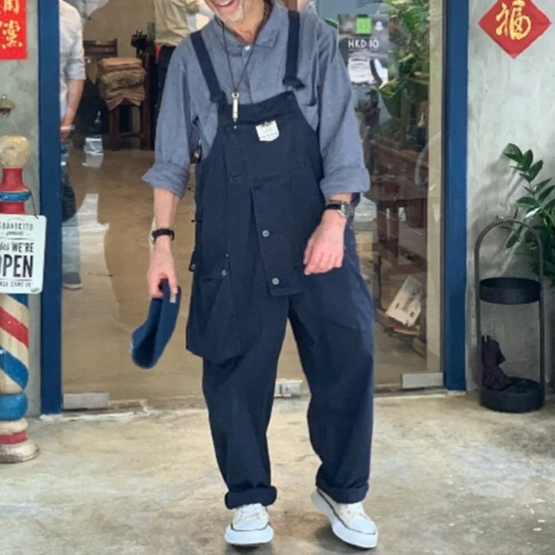

Fashion Couple Jumpsuit Loose Straight Pocket Men's Overalls Casual Trousers Jumpsuit Autumn Wild Comfortable Streetwear