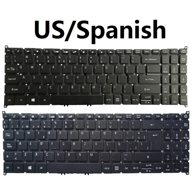 Новая клавиатура с испанской раскладкой для ноутбука Acer Aspire 5 A515-54 A515-54G A515-52 A515-52G