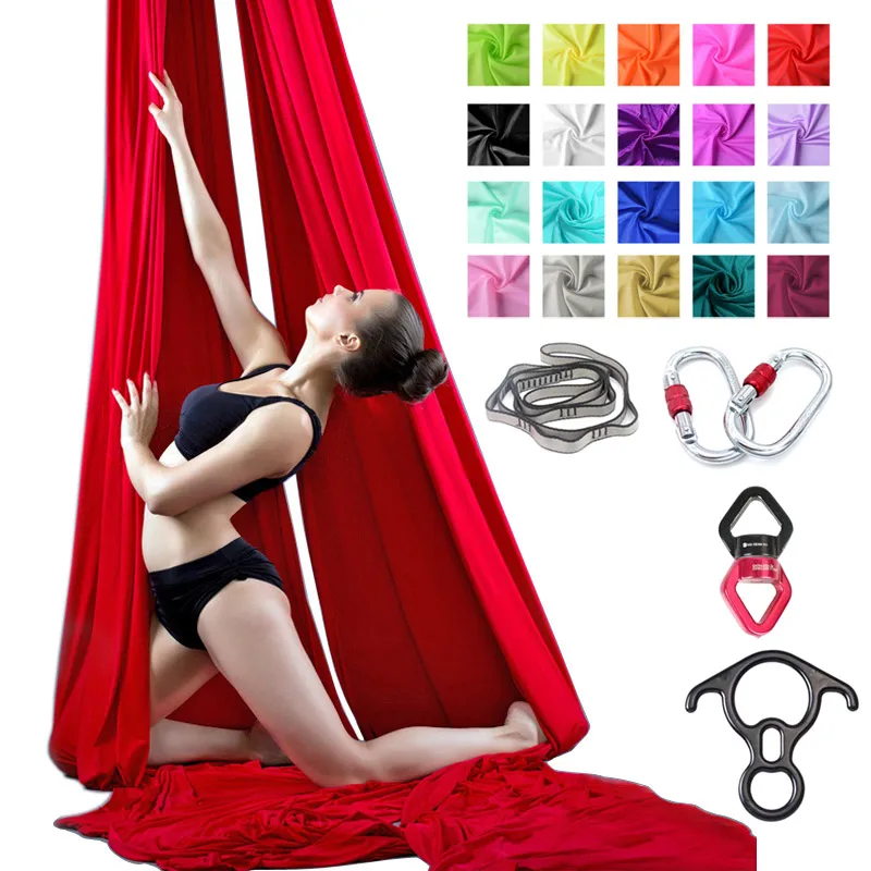 

PRIOR FITNESS 13 Yards /12 Meters Aerial Silks Full Set Low Stretch Nylon High Strength Fly Silk Yoga fly trapeze indoor