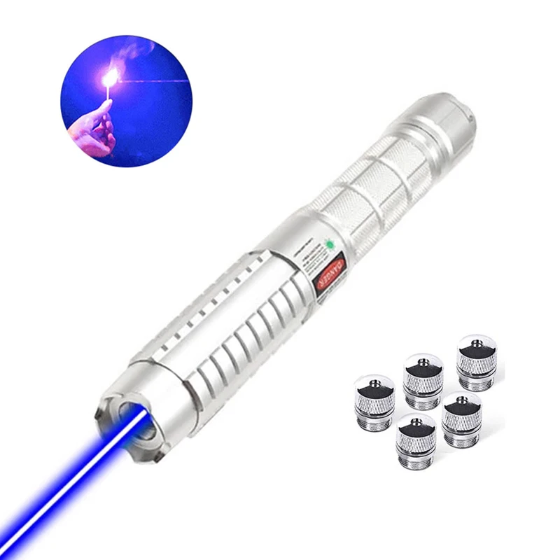 

High Power Green Laser Pointer Pen 532nm Focus Burning Blue/red Lasers 5000 to 10000 Meters Laser Sight with 5 Star Caps