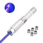 Высокомощная Зеленая лазерная указка, 532нм фокус, горящие синиекрасные лазеры от 5000 до 10000 метров, лазерный прицел с 5 колпачками звезд