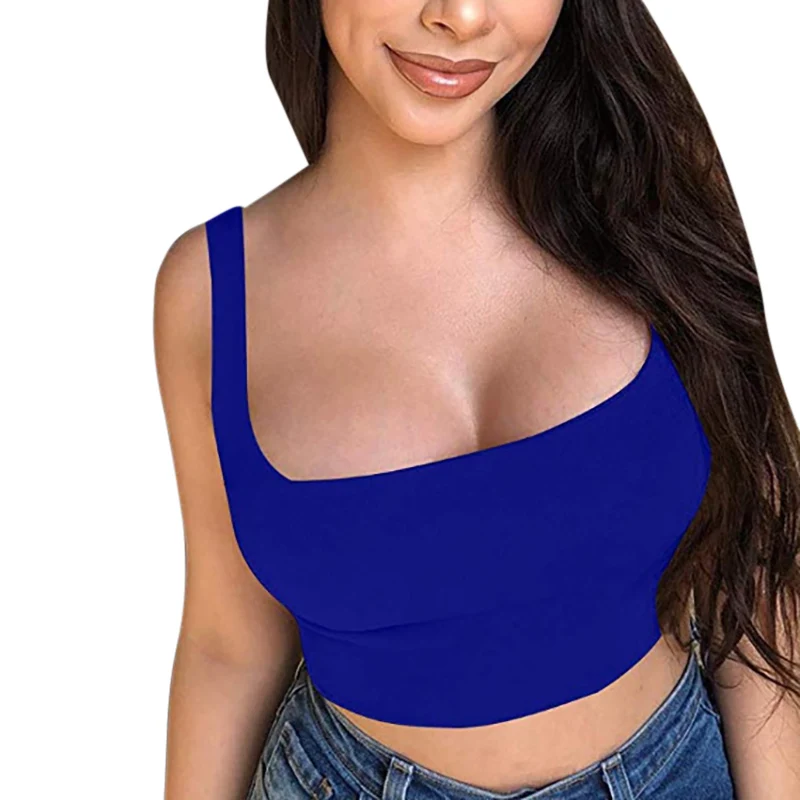 Новое поступление 2020 сексуальные женские однотонные майки на бретельках