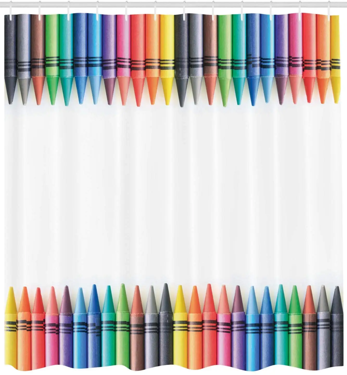 

Crayon Shower Curtain Top and Bottom Symmetric Straight Border Children's Painting Crafts Simple Photo Bathroom