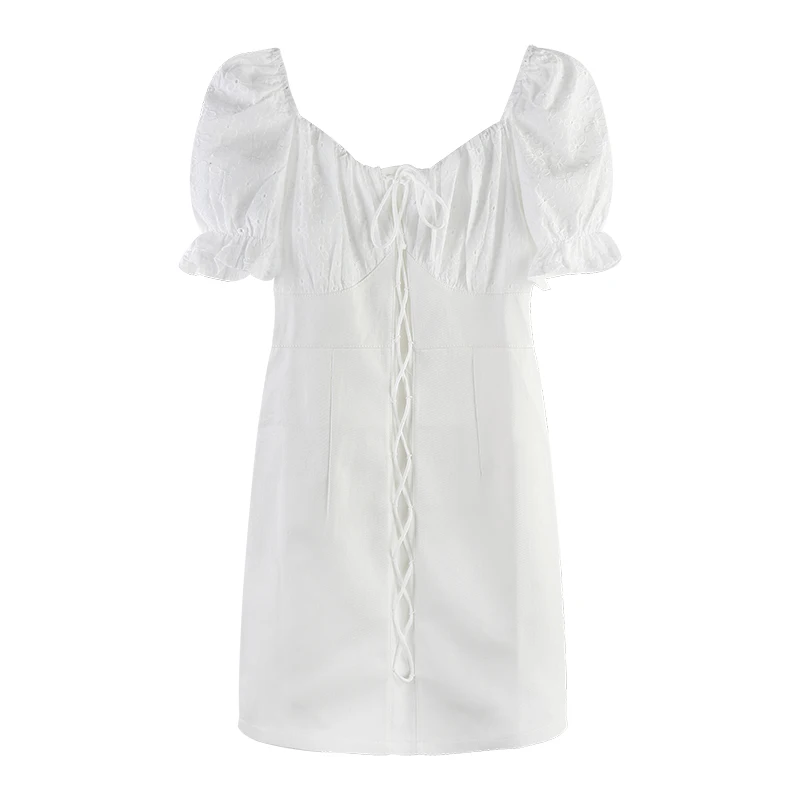 

Vestido de mujer Bubble sleeve white dress women's summer 2021 new French first love small temperament short skirt