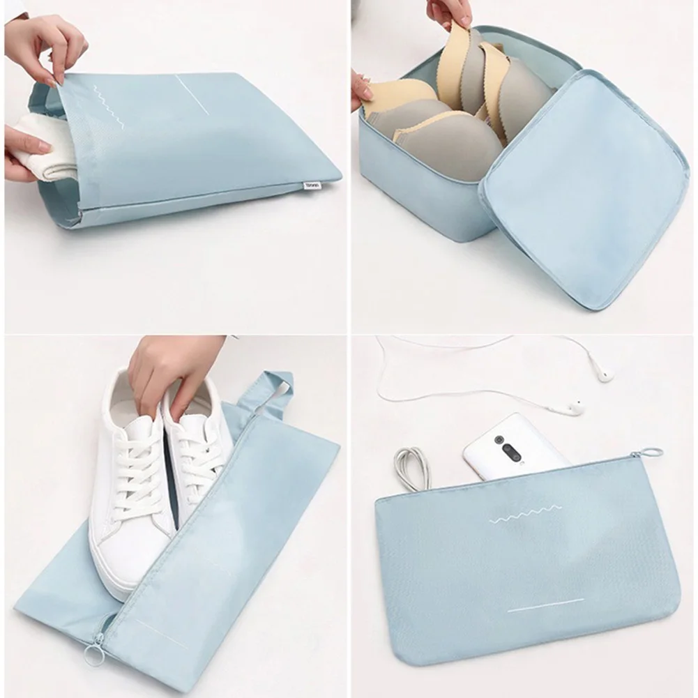 7pcs/set Clothes Quilt Blanket Storage Bag Set Shoes Organizer Wardrobe Closet Suitcase Pouch Bags Travel Accessories