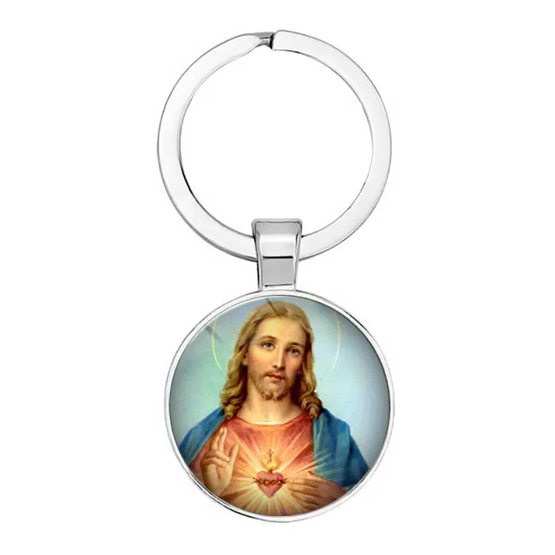 Christian Jewelry Inspiring Jesus Keychain Metal Keyring Faith Bible Round Glass Gift | Украшения и аксессуары