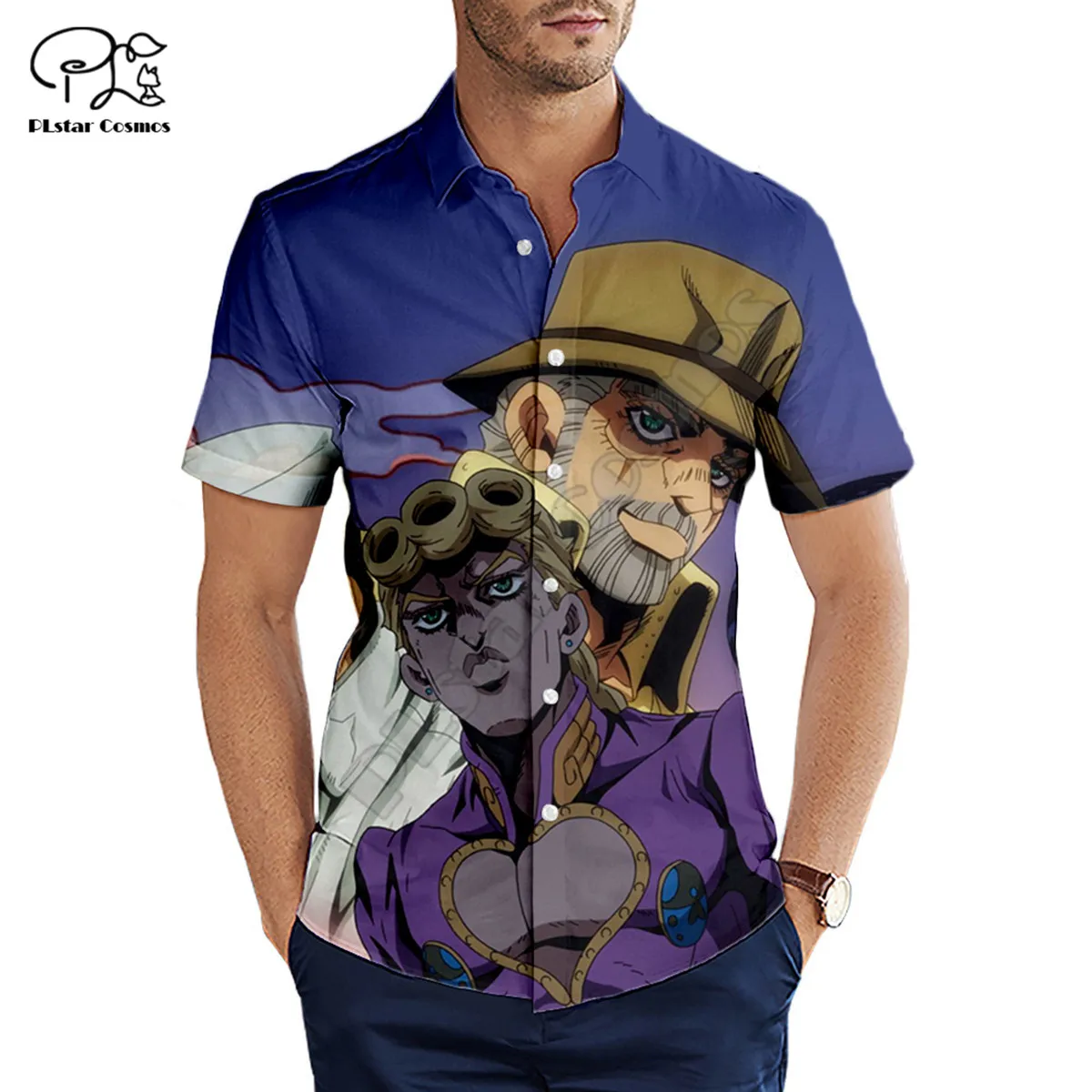 

Jojo's Bizarre adventure beach summer Fashion Short sleeve Printed 3d Mens Shirt Harajuku Tee hip hop shirts dropshipping