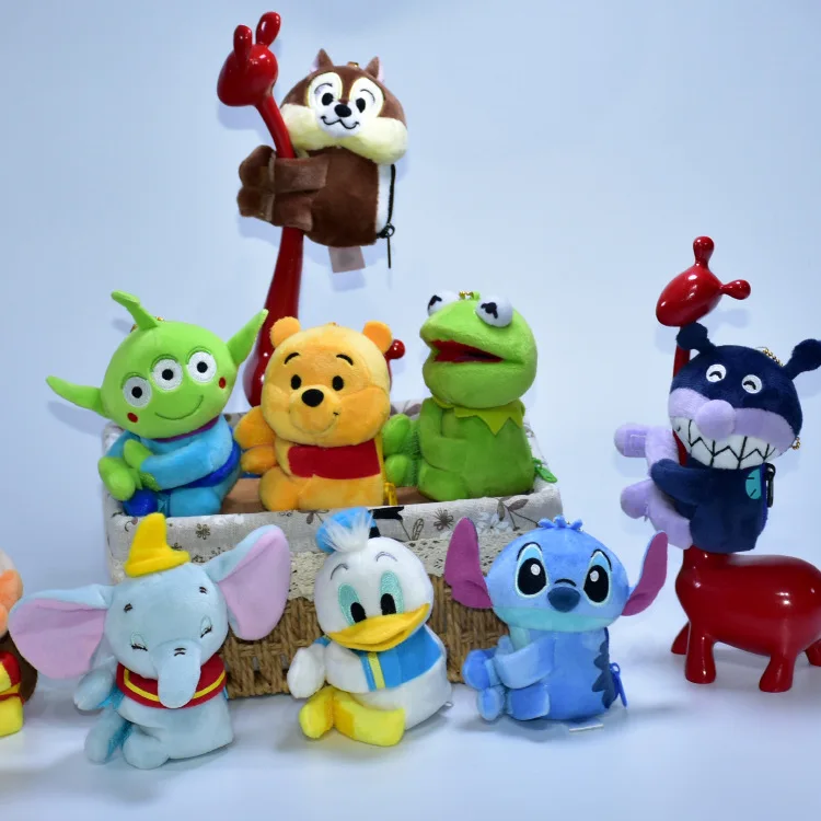 

Игрушка плюшевая на липучке, брелок Винни-Пух, Ститч, лотсо, мягкая кукла, кошелек, сумочка, кулон, подарок для детей, 11 см