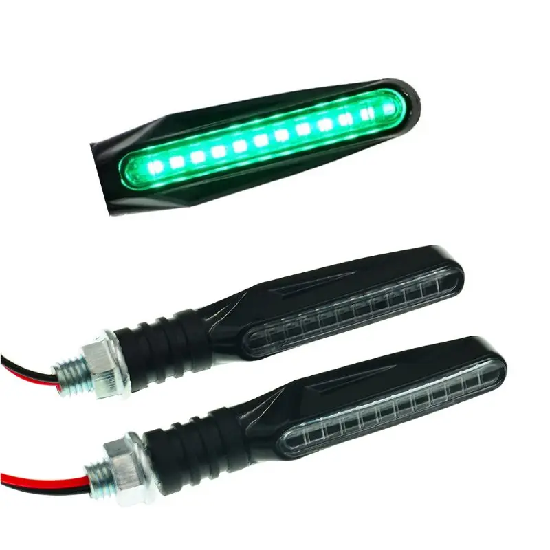 

2021 New Motorcycle Turn Signals Light 12 SMD Tail Flasher Brake Lamp Flowing Water Light
