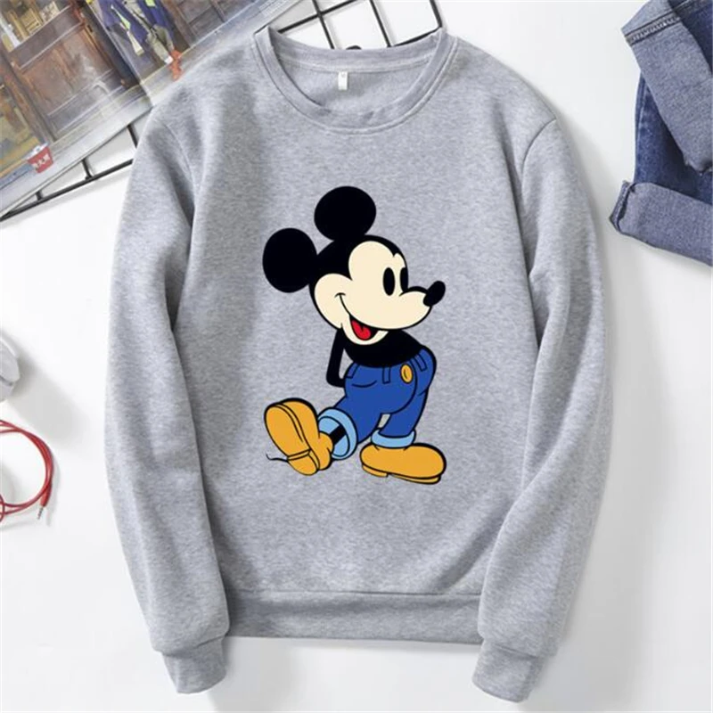 Осенние мужские толстовки с Микки Маусом Мужской пуловер О образным вырезом