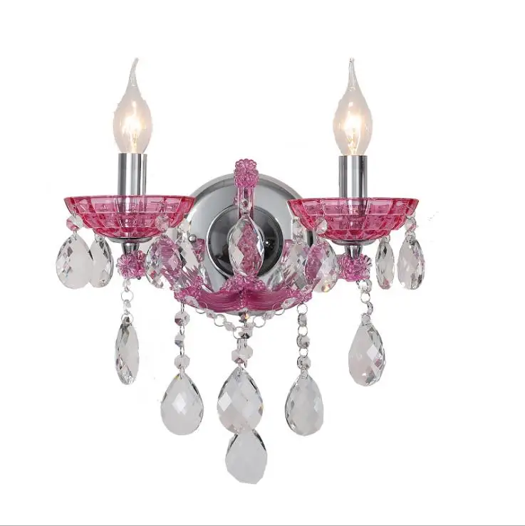 Европейский стиль детская комната спальня прикроватная настенная лампа розовый