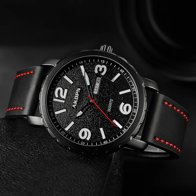 

Luxury Quartz Watch for Men Black LeatherStrap Creative Yellow Dial Business Wrist Watches Man Clock Hour Montre Homme