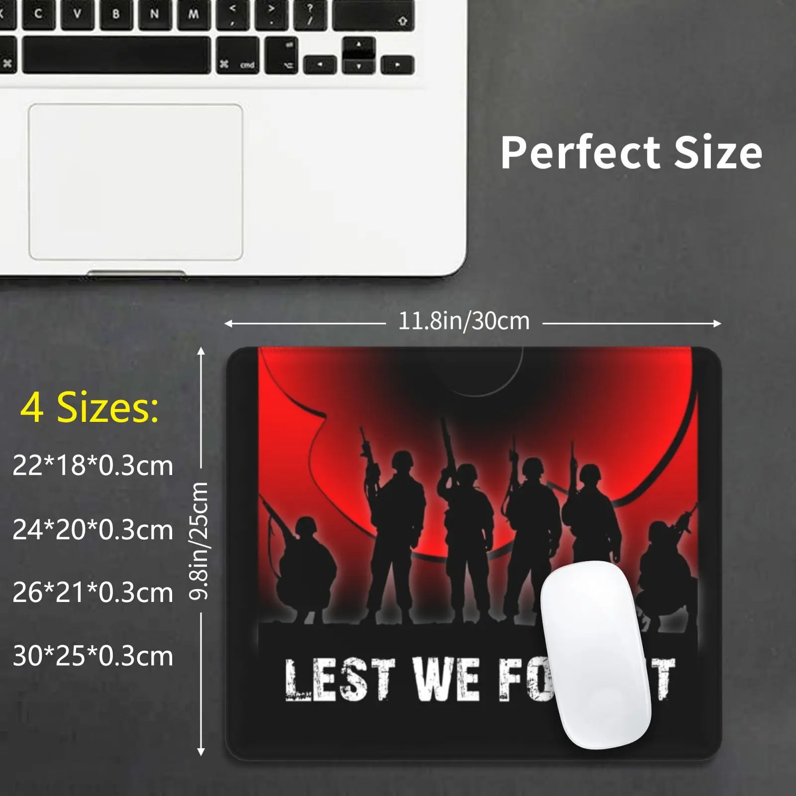 

Lest We Forget Mouse Pad DIY Print Armistice Day Veterans Day Memorial Day Anzac Day Remembrance Day