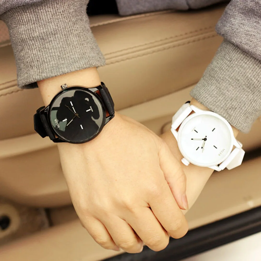

High Quality Fashion Brand Soft Silicone Strap Jelly Quartz Watch Wristwatches for Women Ladies Lovers Black White Rose Band