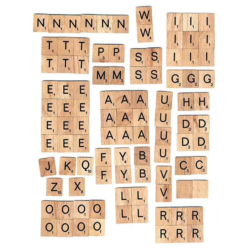 

Hot sale 100 Pcs Wood Tiles Letter Alphabet s Number Craft English Words Dropshipping