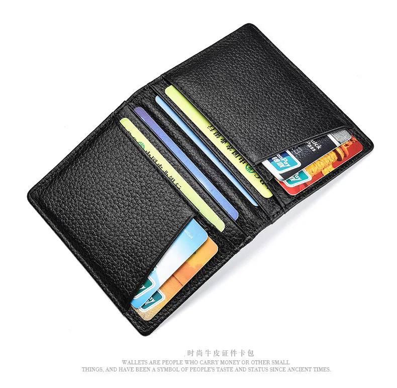 

Super Slim Soft Wallet 100% Genuine Leather Mini Credit Card Wallet Purse Card Holders Men Wallet Thin Small
