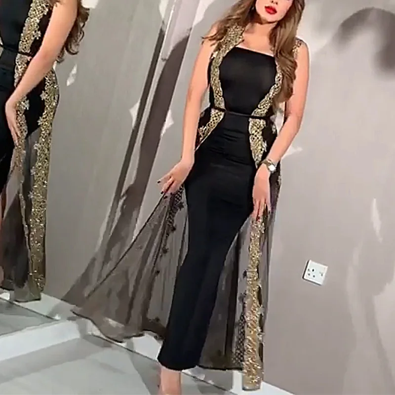 

2021 Spring New Women's Hot Mesh Embroidered Dress Two-Piece Dress