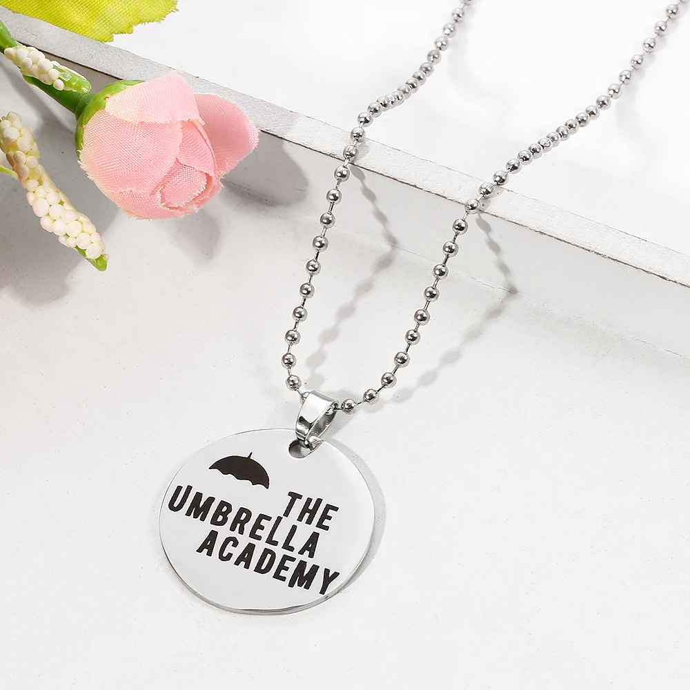 

The Umbrella Academy Charm Stainless Steel Necklace Cosplay High Quality Kawaii Metal Umbrella Fashion Jewelry Woman Gift