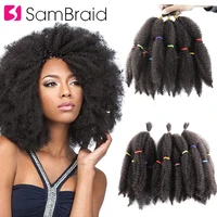 smbraid 10inch marley braids afro kinky bulk twist braids culry crochet braids synthetic braiding hair extensions for women