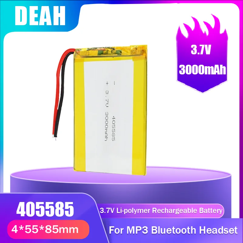 1 шт. литий-полимерная аккумуляторная батарея 3 7 в 3000 мАч 405585 045585 для массажа