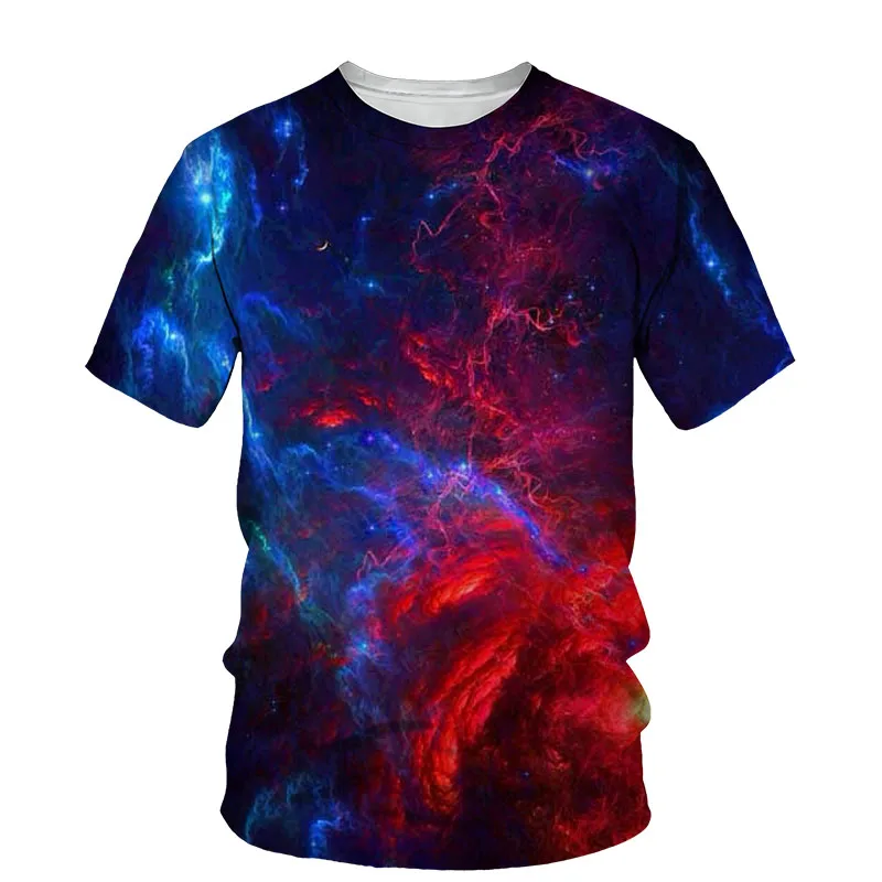 

Universe Starry Sky 3D Print Men T-shirt 2021 Summer O Neck Short Sleeve Tees Tops 3D Style Male Clothes Fashion Casual T-shirts