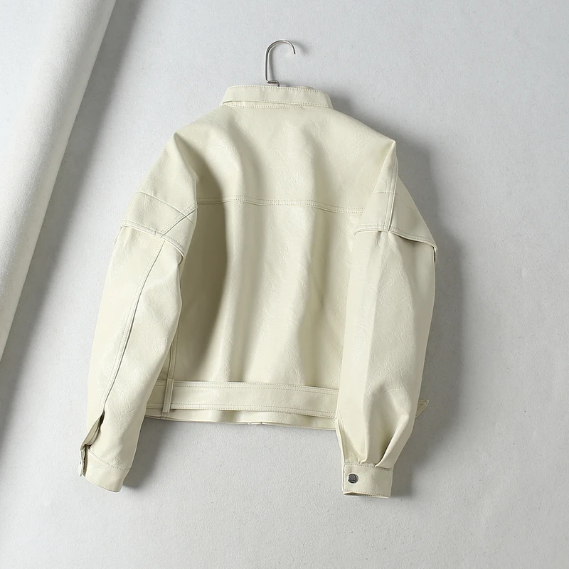 Новая Осенняя женская куртка из искусственной кожи с рукавом летучая мышь