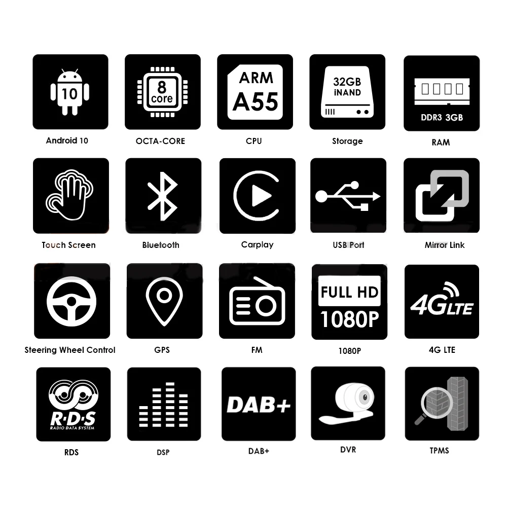 dsp ips 2 din android 10 car radio gps for ford mondeo s max focus c max galaxy fiesta transit fusion connect kuga dvd player free global shipping